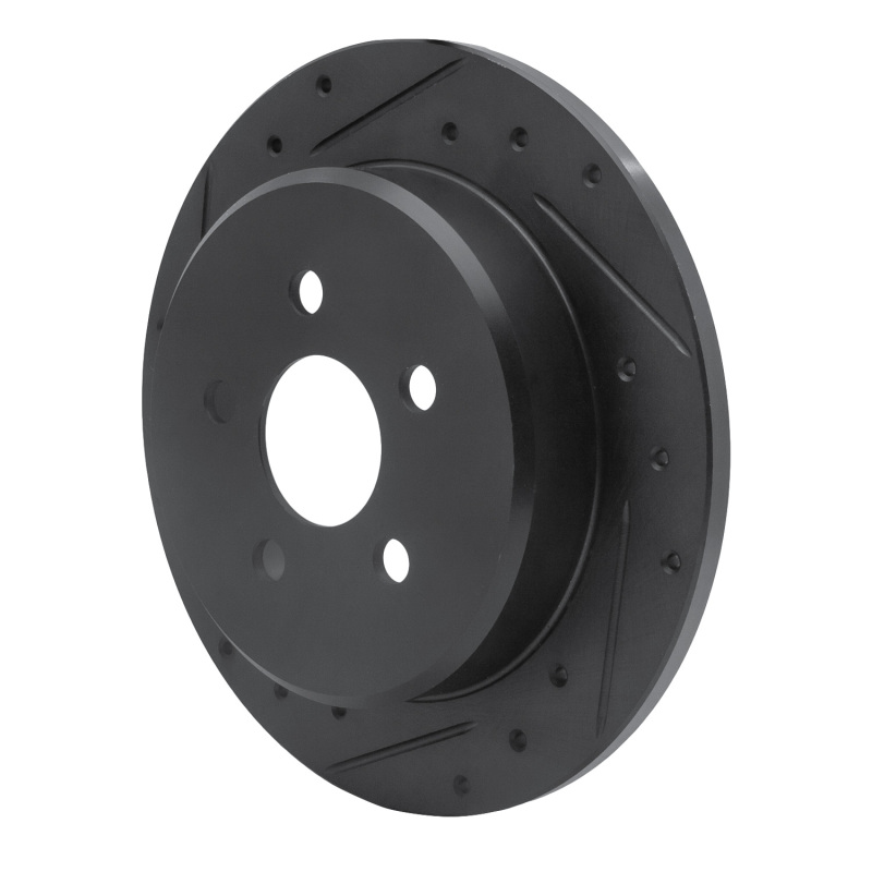 Chrysler PT Cruiser Brake Rotor (1) - Rear Left - R1 Concepts - Drilled & Slotted - Black - `03-`10